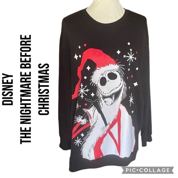 Disney The Nightmare Before Christmas Jack Skellington Santa Sweatshirt Size X-L - Picture 1 of 9